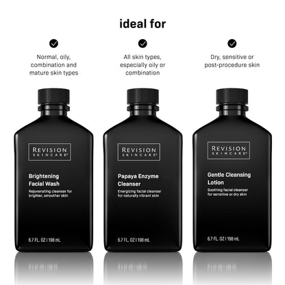 Revision Skincare Papaya Enzyme Cleanser, Energizing Facial Cleanser with Salicylic Acid, Soothing and Exfoliating