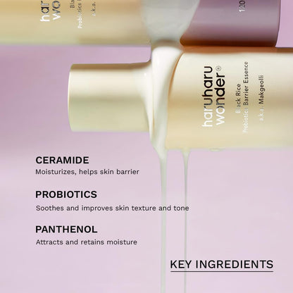 Wonder Black Rice Probiotics Barrier Essence, Skin Flooding & Layering, Strengthens Skin Barrier, Moisturizes, Glowy Radiant Skin, Ceramide & Panthenol, 4.05 Fl.Oz