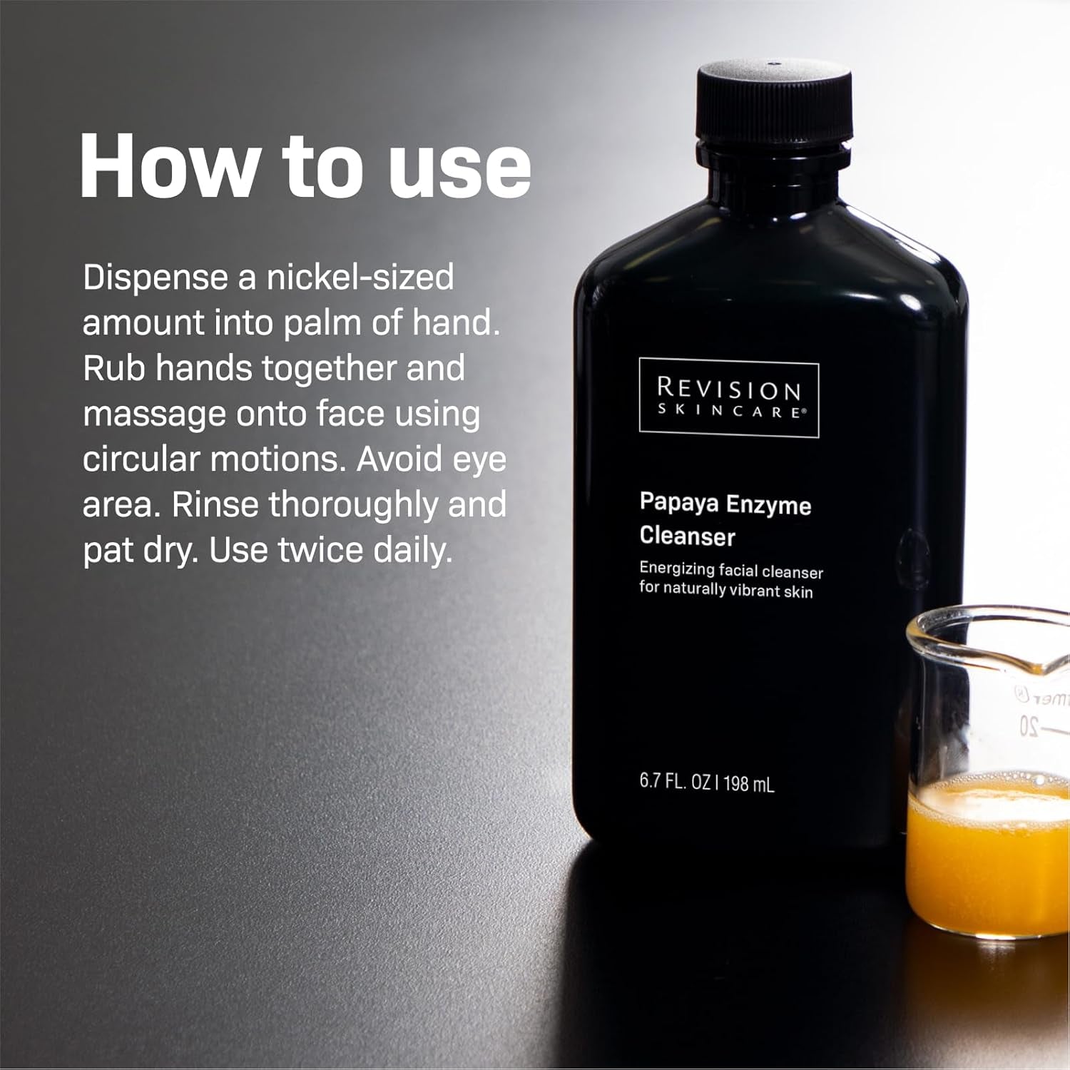 Revision Skincare Papaya Enzyme Cleanser, Energizing Facial Cleanser with Salicylic Acid, Soothing and Exfoliating